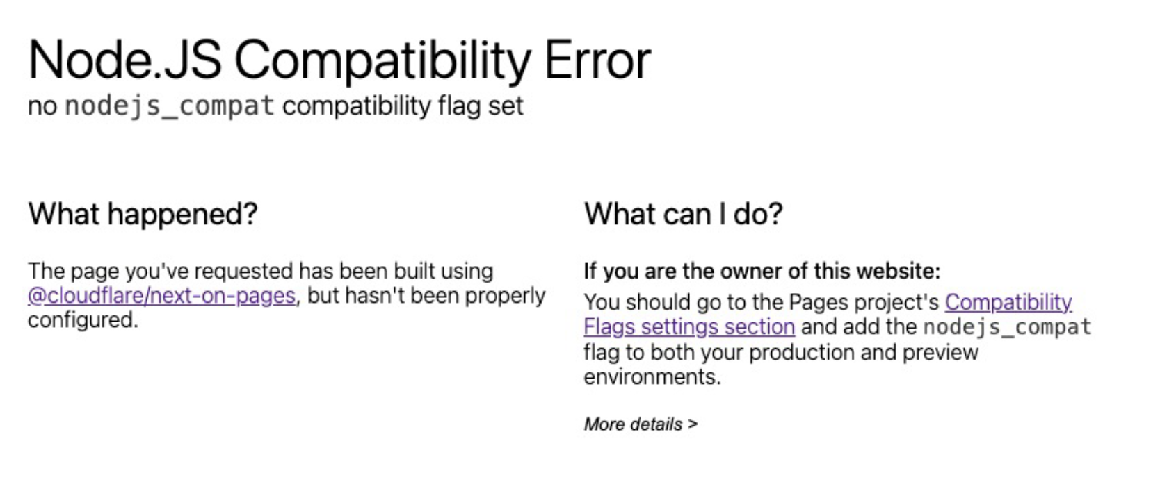 Node.JS Compatibility Error